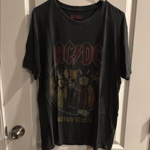 AC/DC Lucky Brand Concert Black Tee with Red and Yellow Graphic